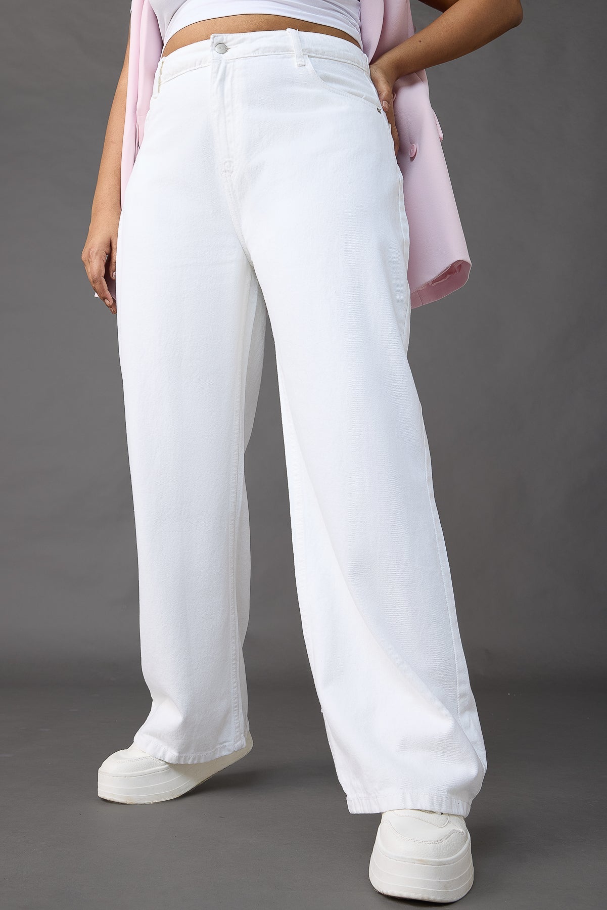 Curve Santorini Chic White Wide Jeans