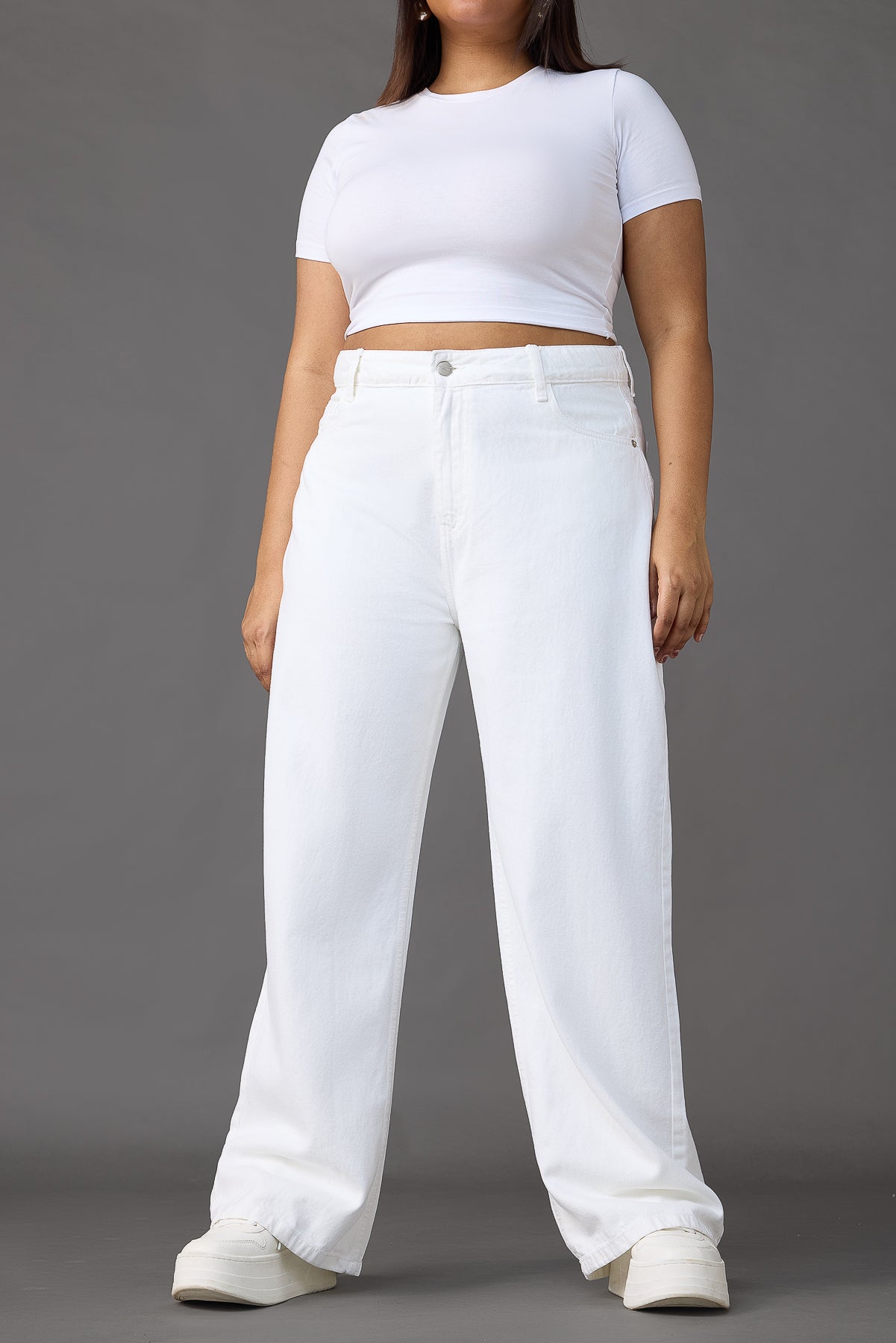Curve Santorini Chic White Wide Jeans