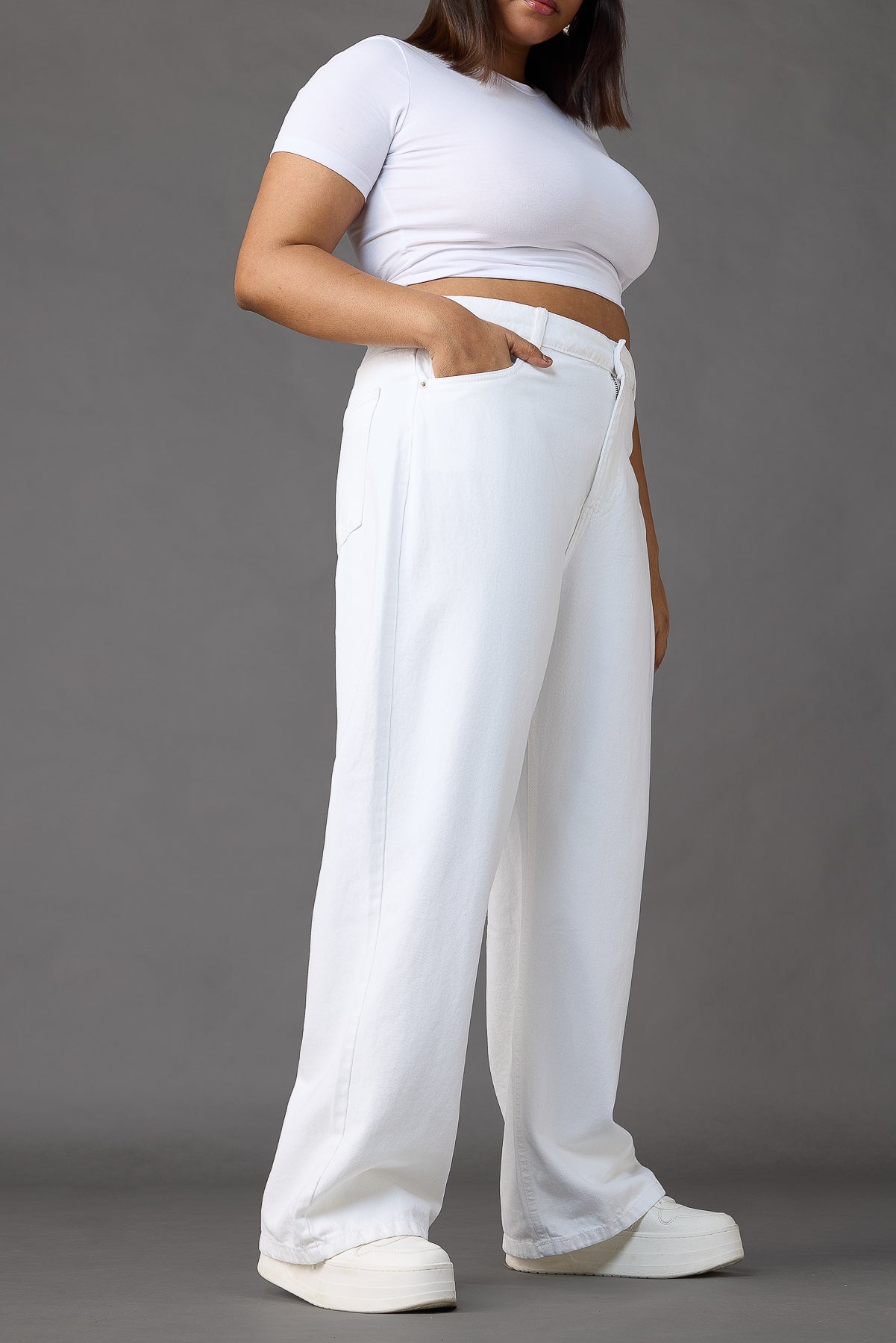Curve Santorini Chic White Wide Jeans