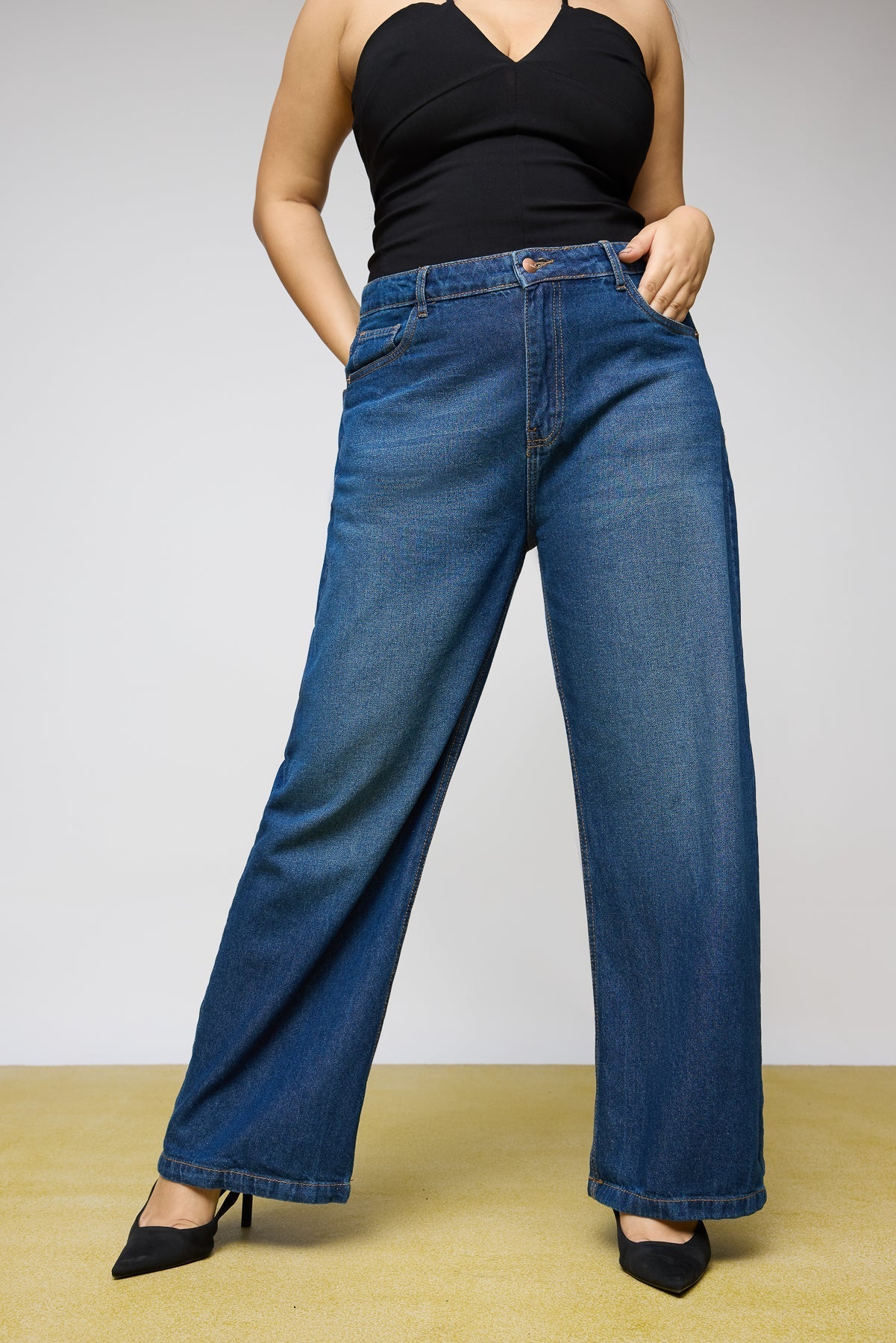 Curve Pacific Blue Wide Jeans