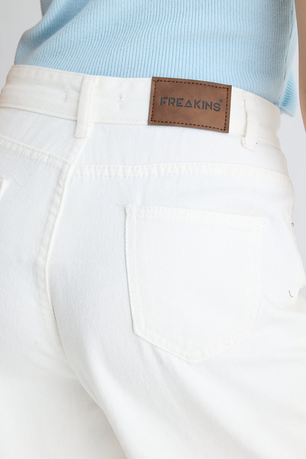 White Denim Bermuda Shorts