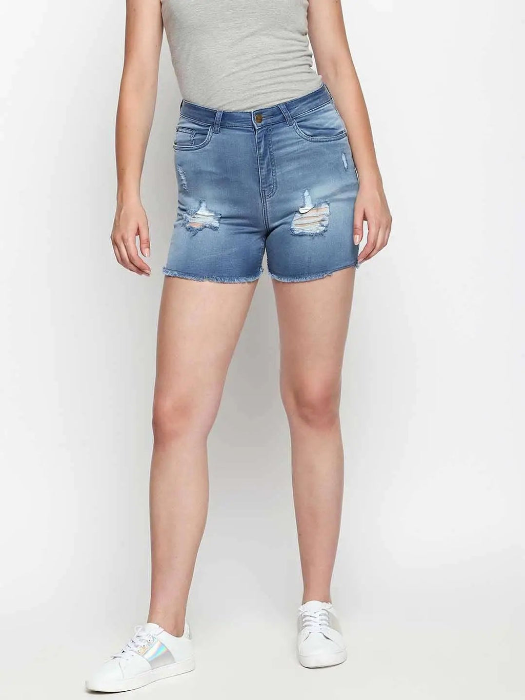 Light Blue Ripped Shorts
