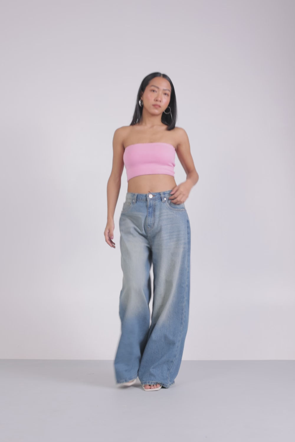 Blue Haze Cropped Wide Leg Jeans