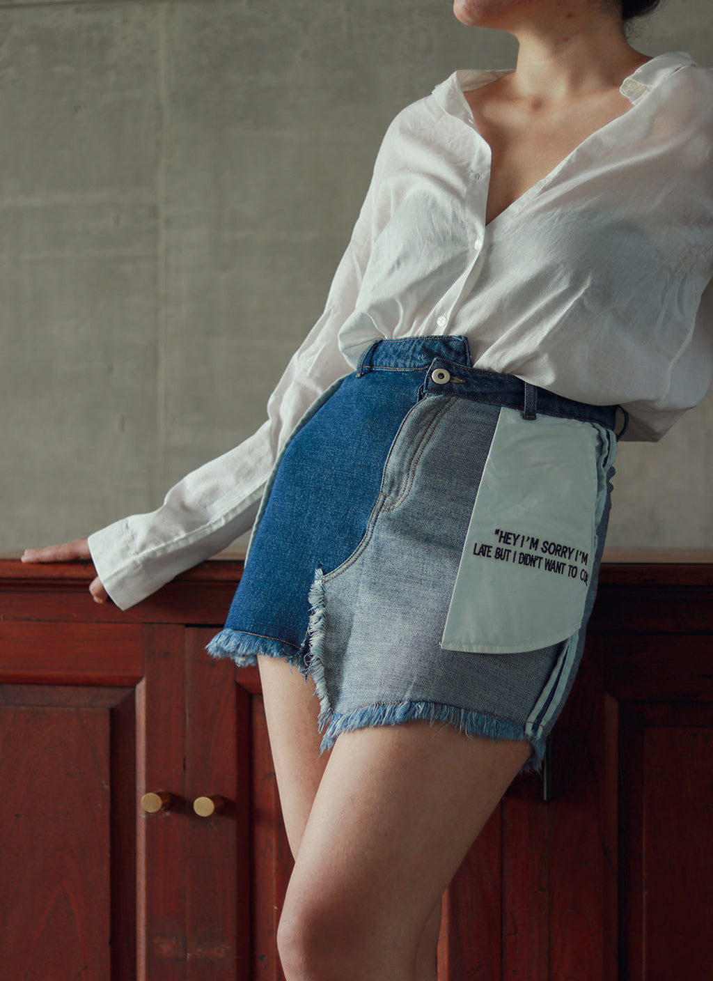 Asymmetric Embroidered Skirt