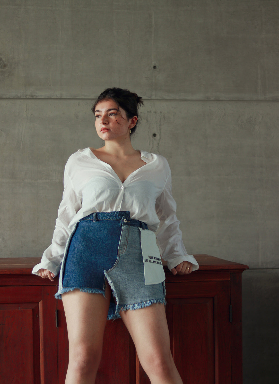 Asymmetric Embroidered Skirt