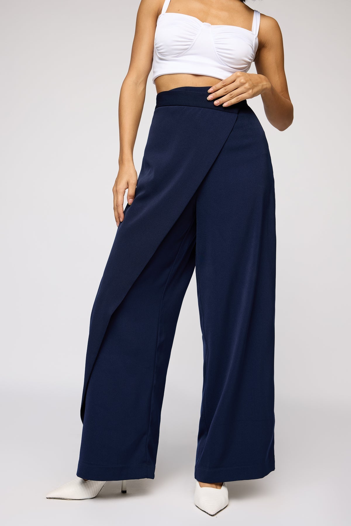 Navy Peony Pareo Korean Pants