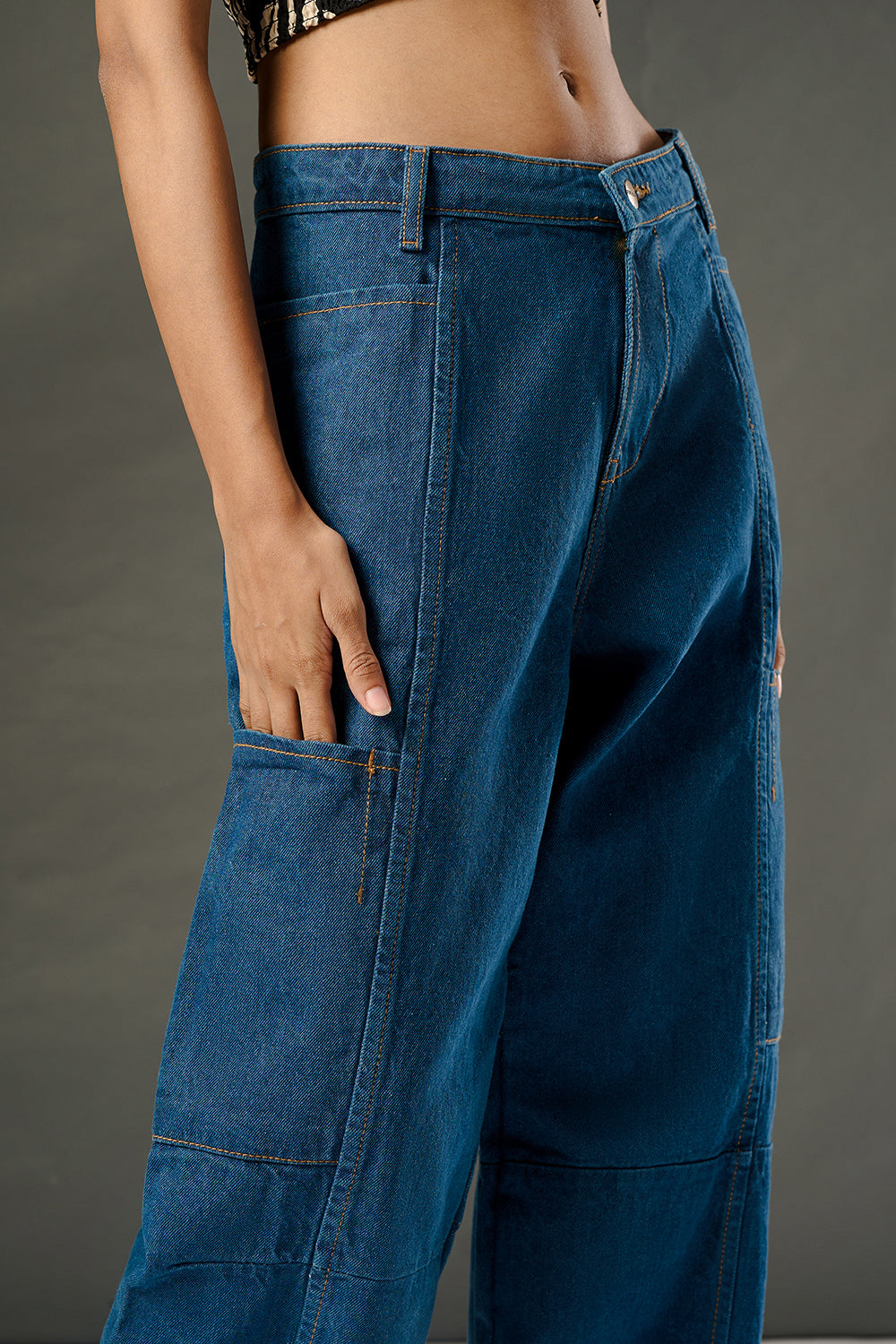 Electric Blue Baggy Fit Jeans