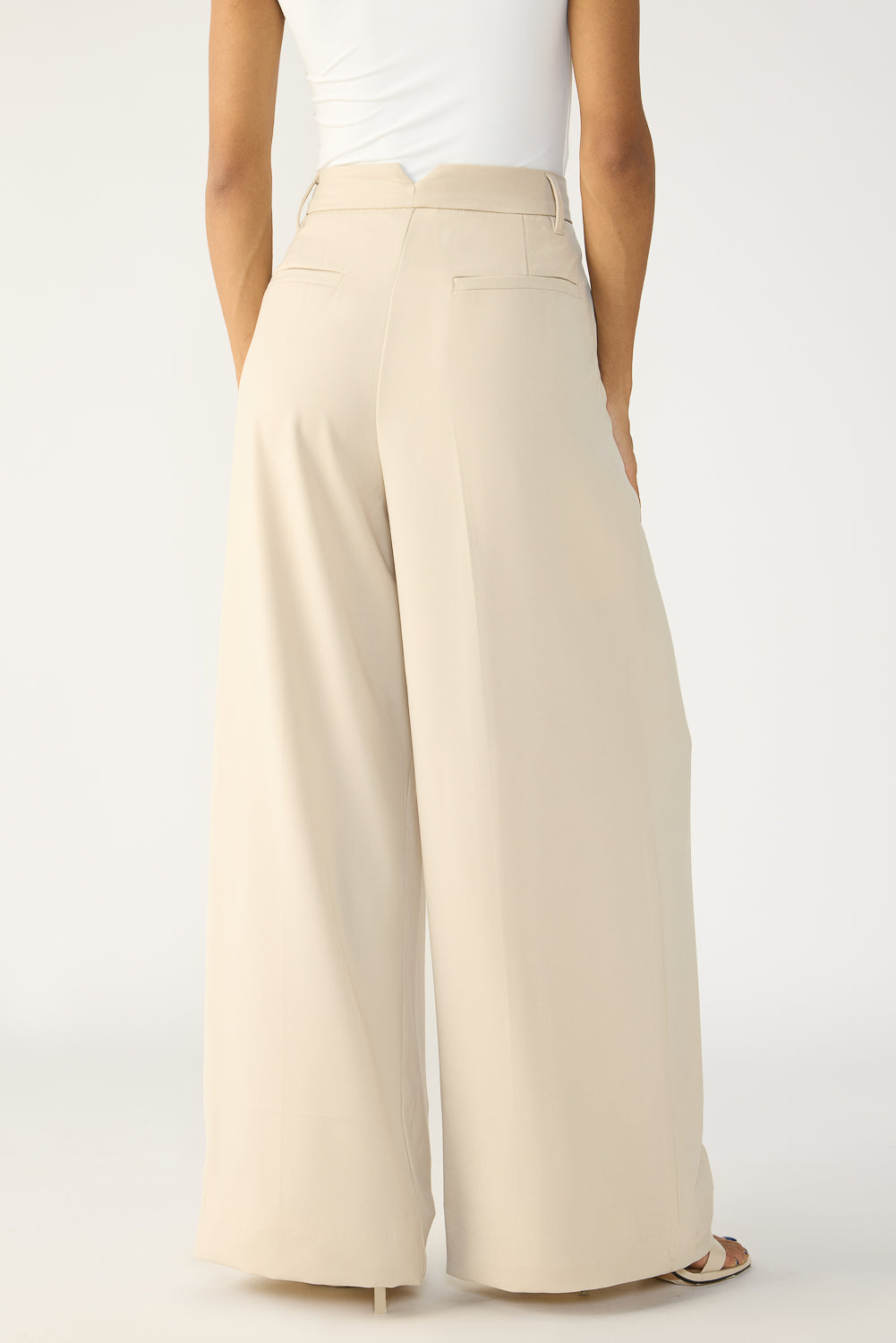 Light Khaki Formal Women's Flared Korean Pants