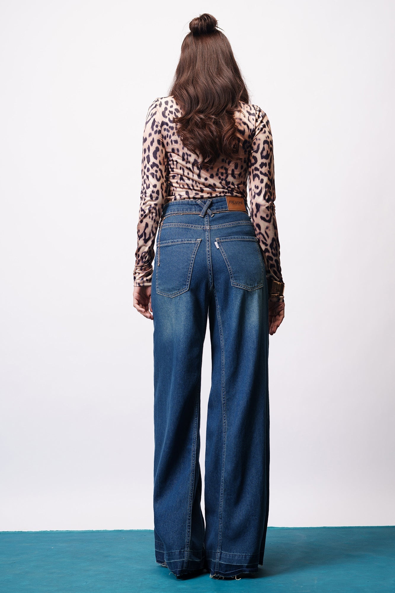 Endless Blue Super Flare Denim Korean Pants
