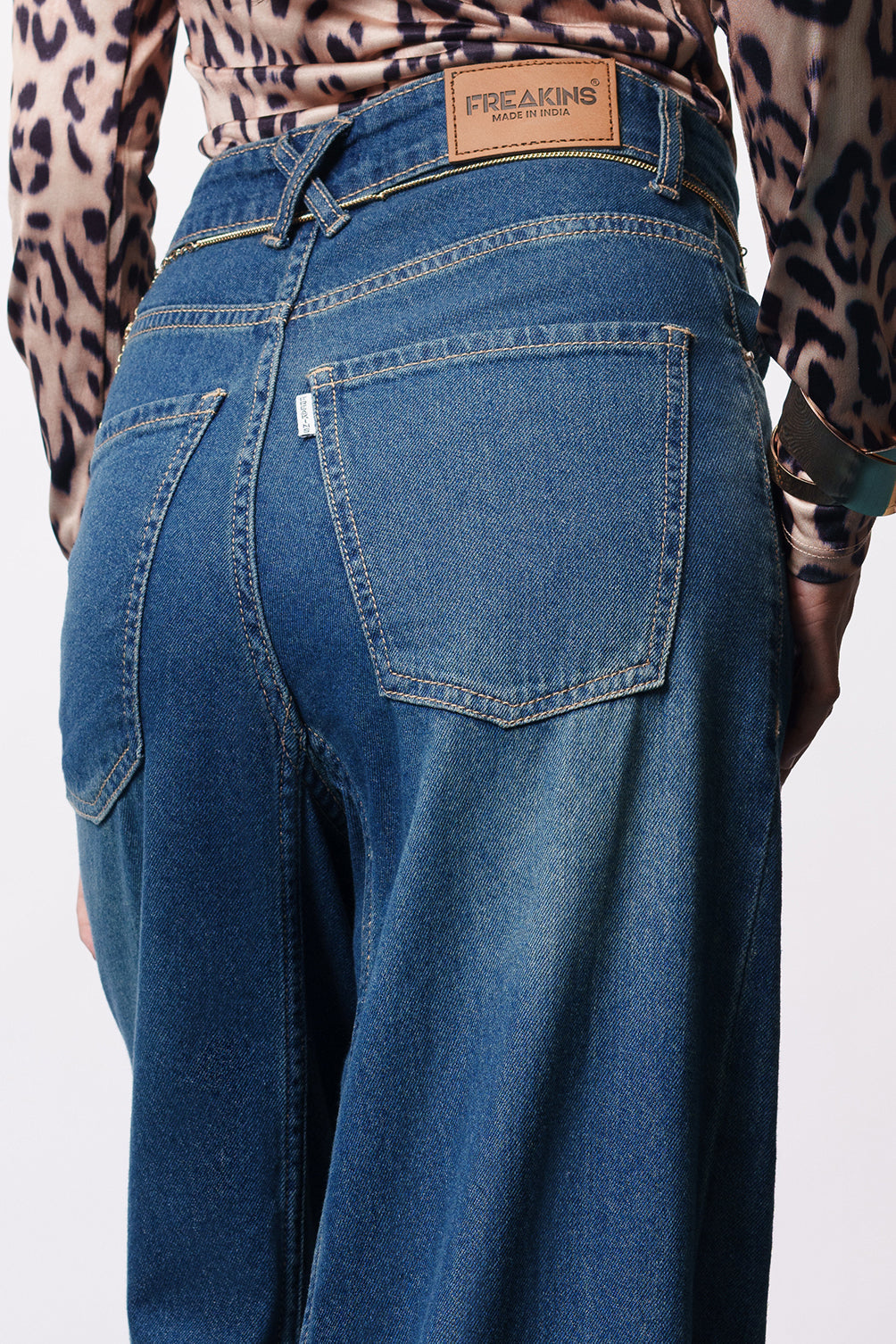 Endless Blue Super Flare Denim Korean Pants