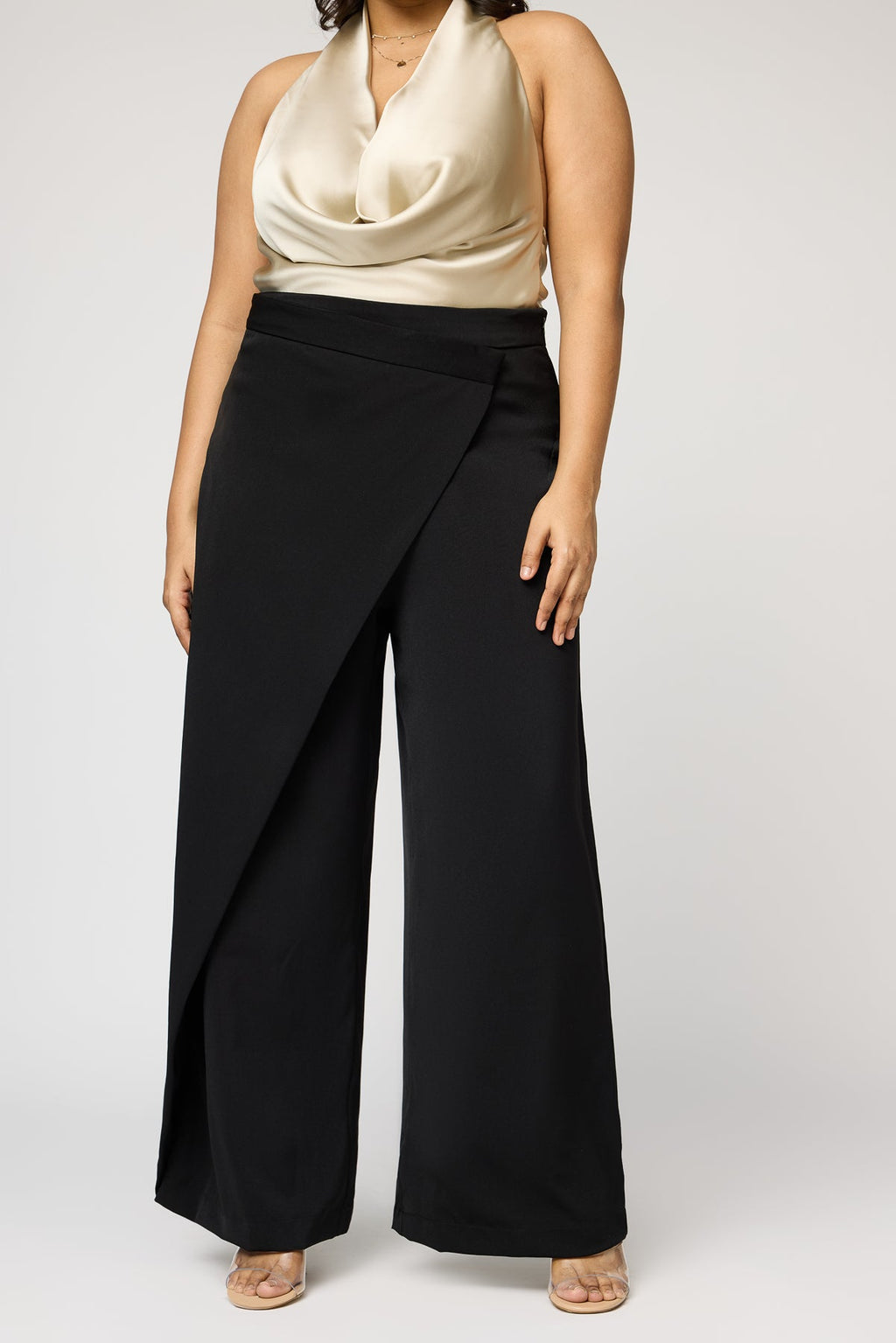 Curve Cinder Black Pareo Straight Korean Pants
