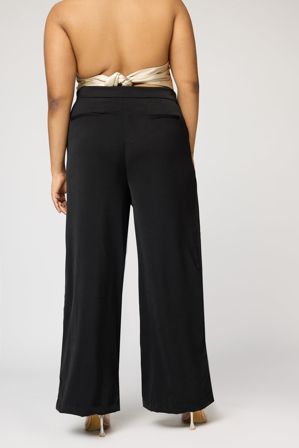 Curve Cinder Black Pareo Straight Korean Pants