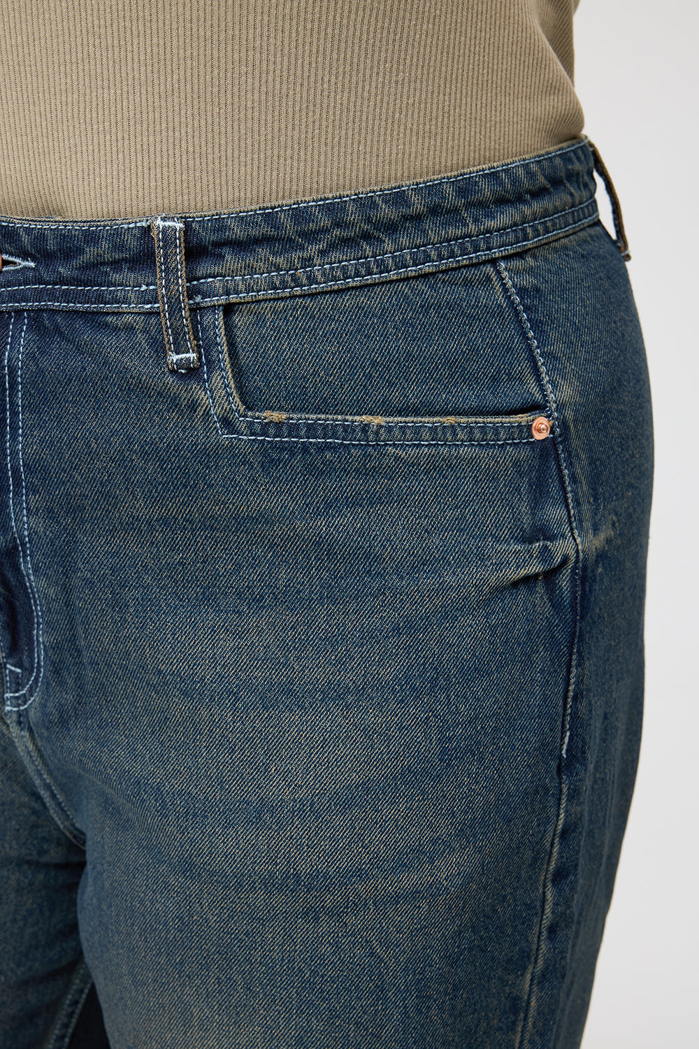 Curve Blue Tinted Straight Jeans