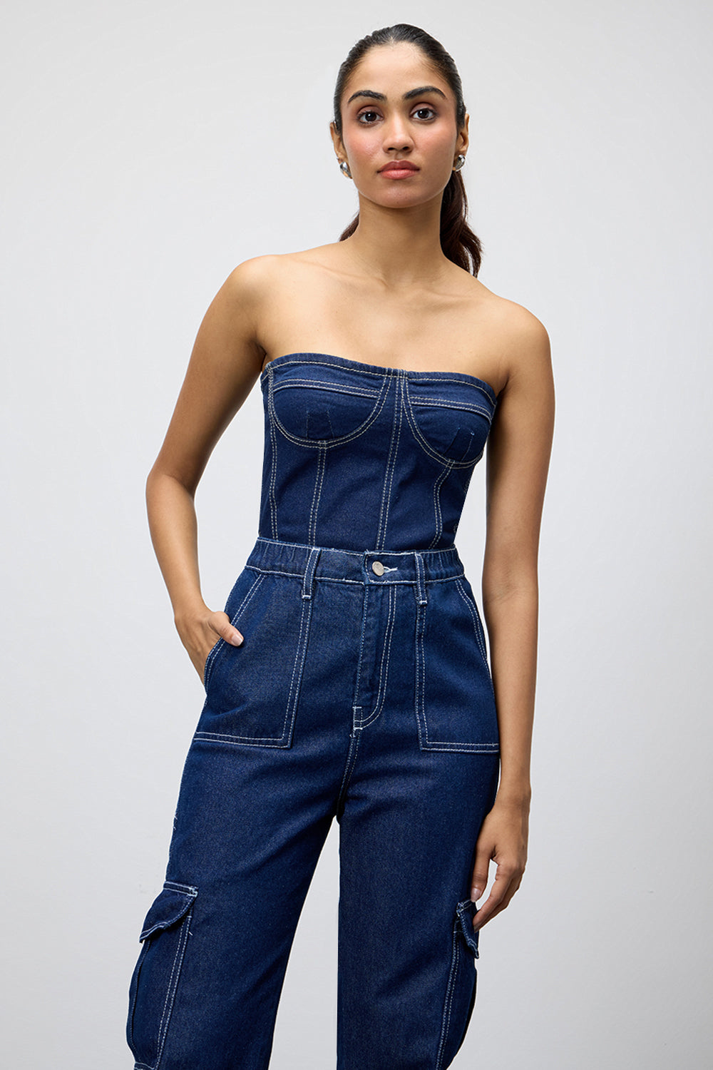 Indigo Blue Women's Bodysuit Tube Top