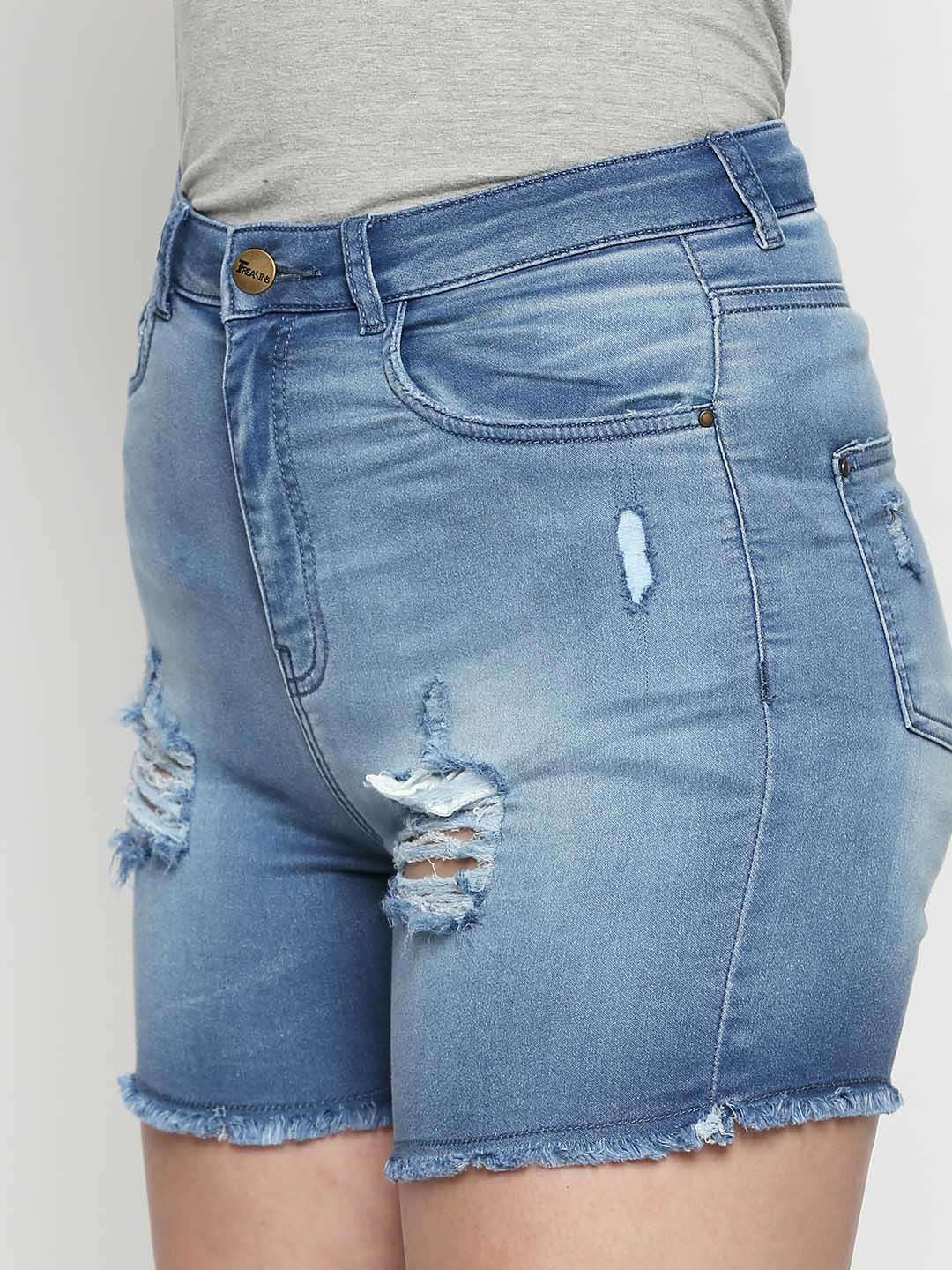 Light Blue Ripped Shorts