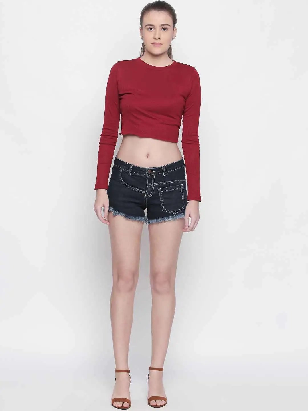 Dark Blue Shorts With Front Pockets