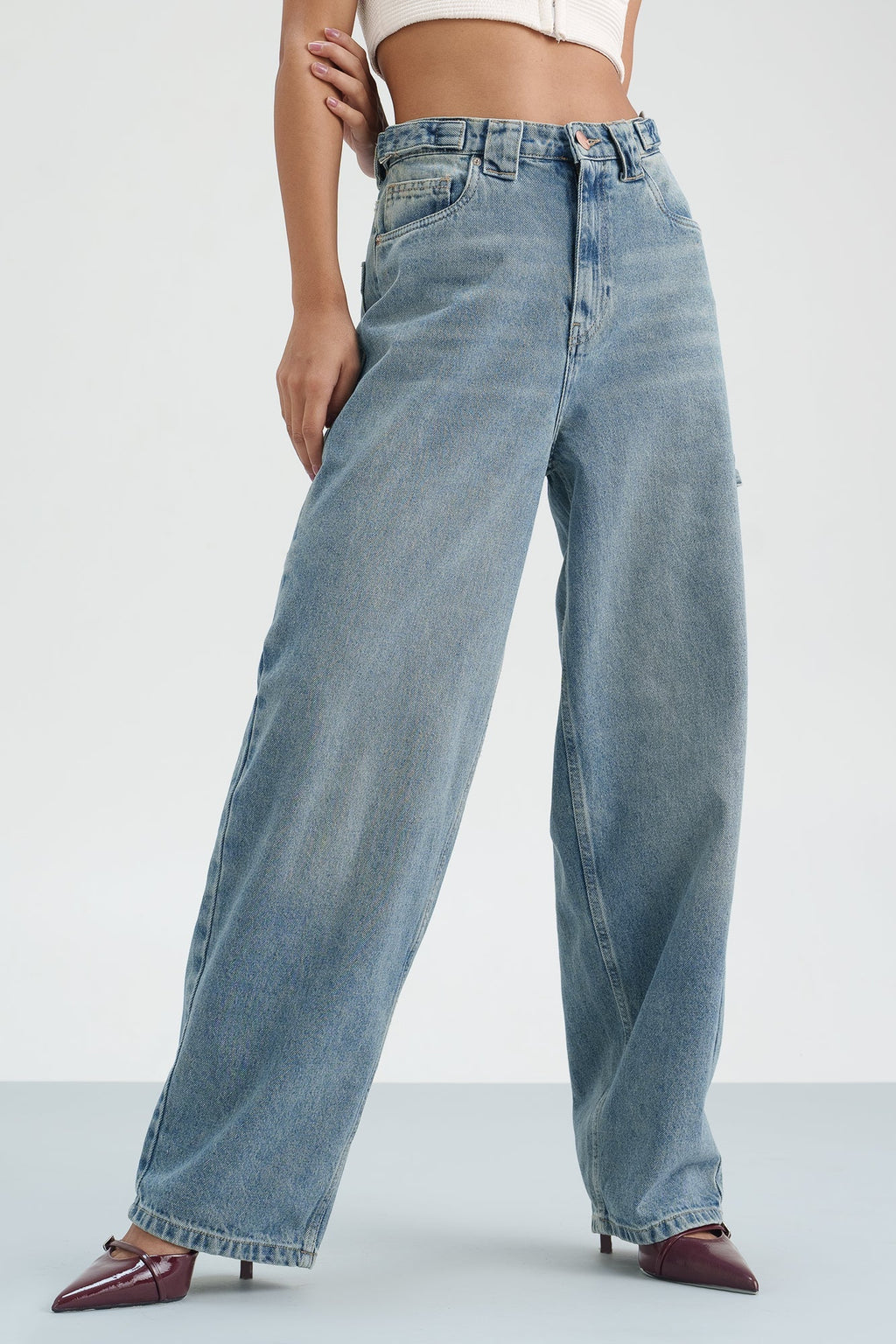 Lush Blue Balloon Fit Jeans