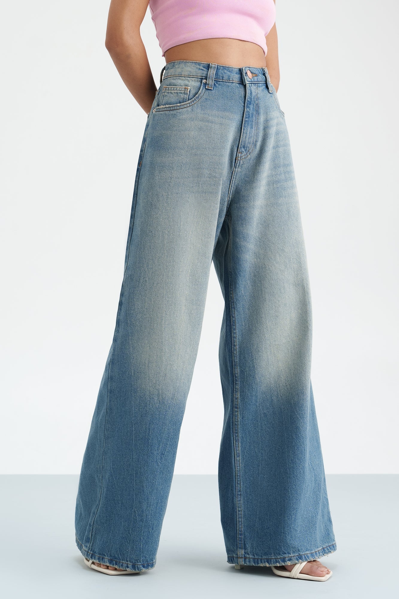Blue Haze Cropped Wide Leg Jeans