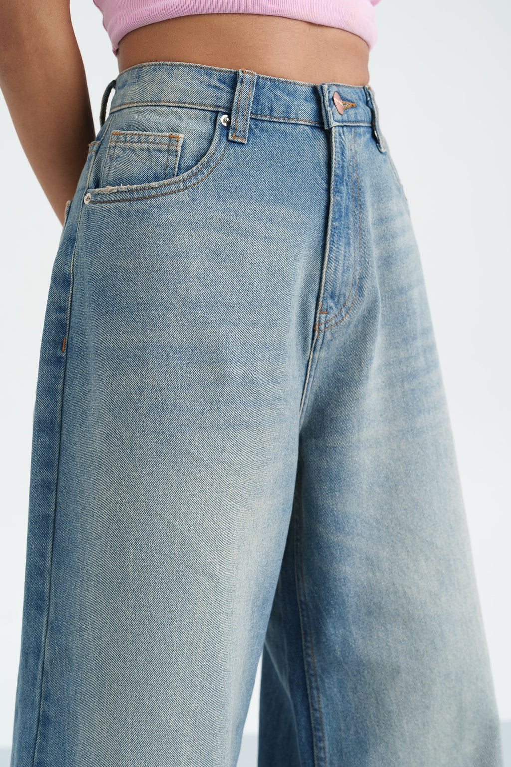 Blue Haze Cropped Wide Leg Jeans
