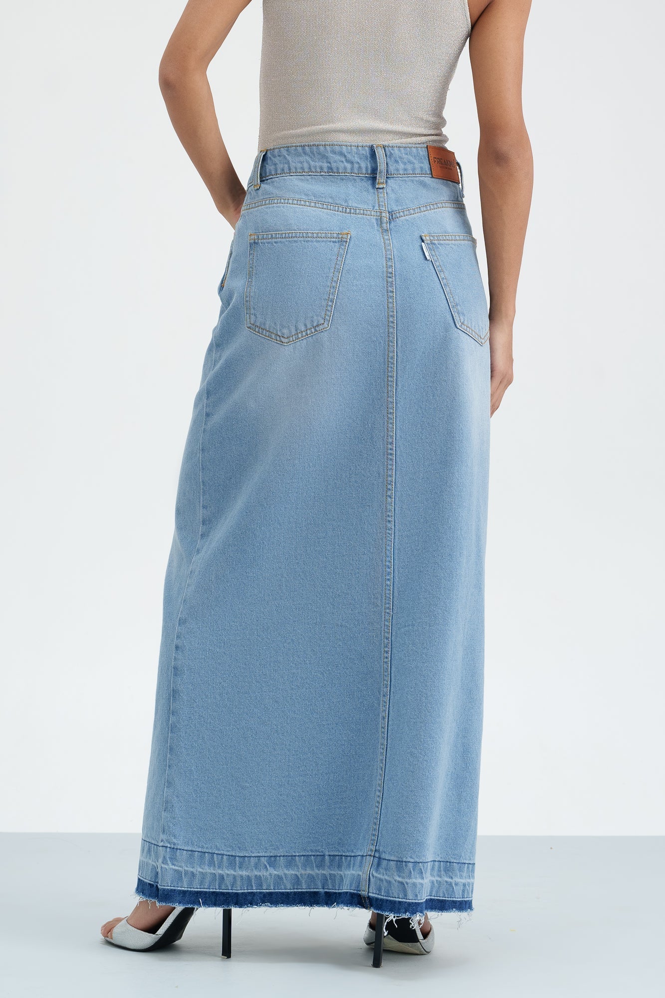 Seaside Soiree Denim Maxi Skirt