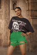 Fresh Green Distressed Shorts