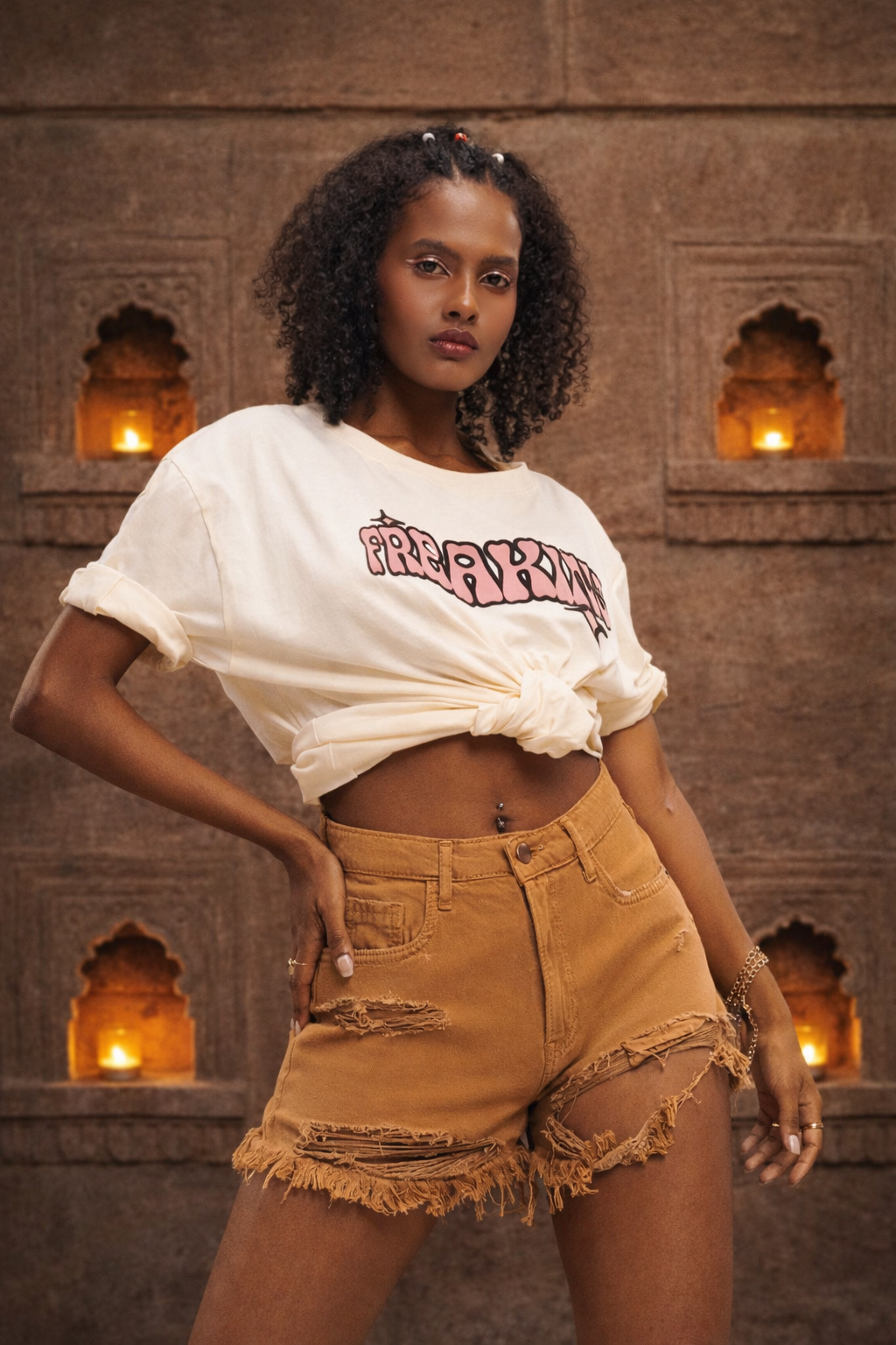 Sand Distresses Denim Hot Shorts