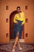 Blue Women's Cargo Bodycon Skirt
