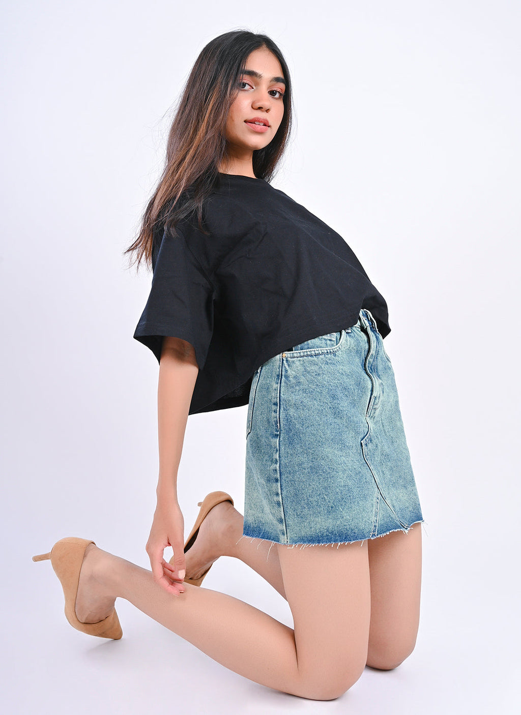 Vintage Raw Hem Skirt