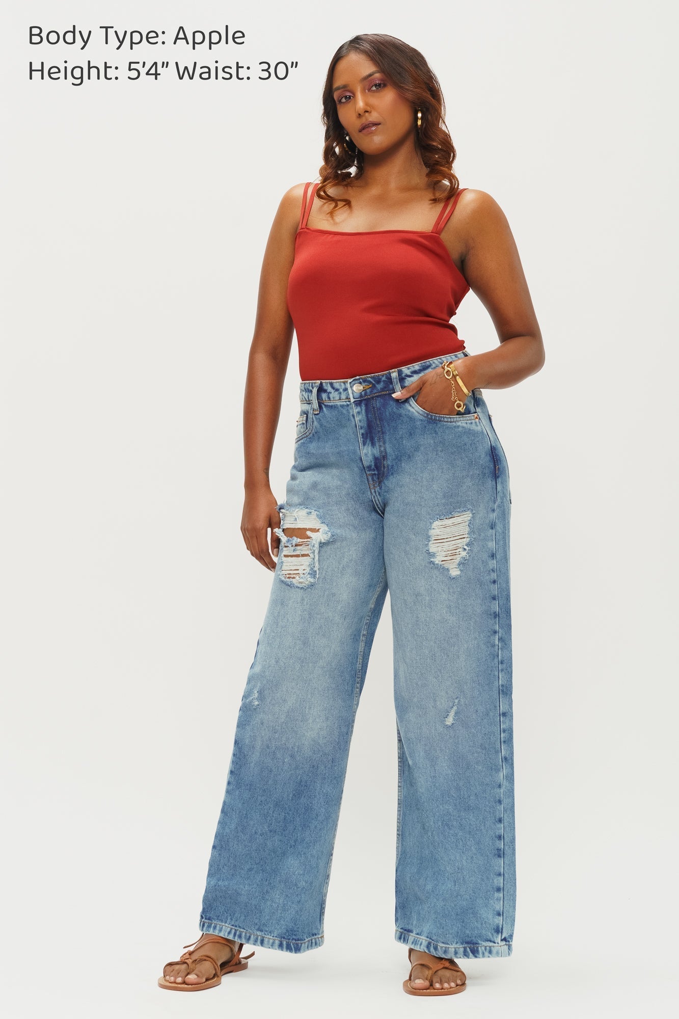 Windy Blue Distressed Women's Wide Jeans