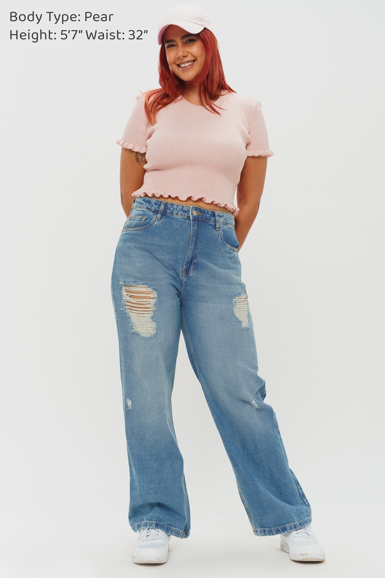 Windy Blue Distressed Women's Wide Jeans