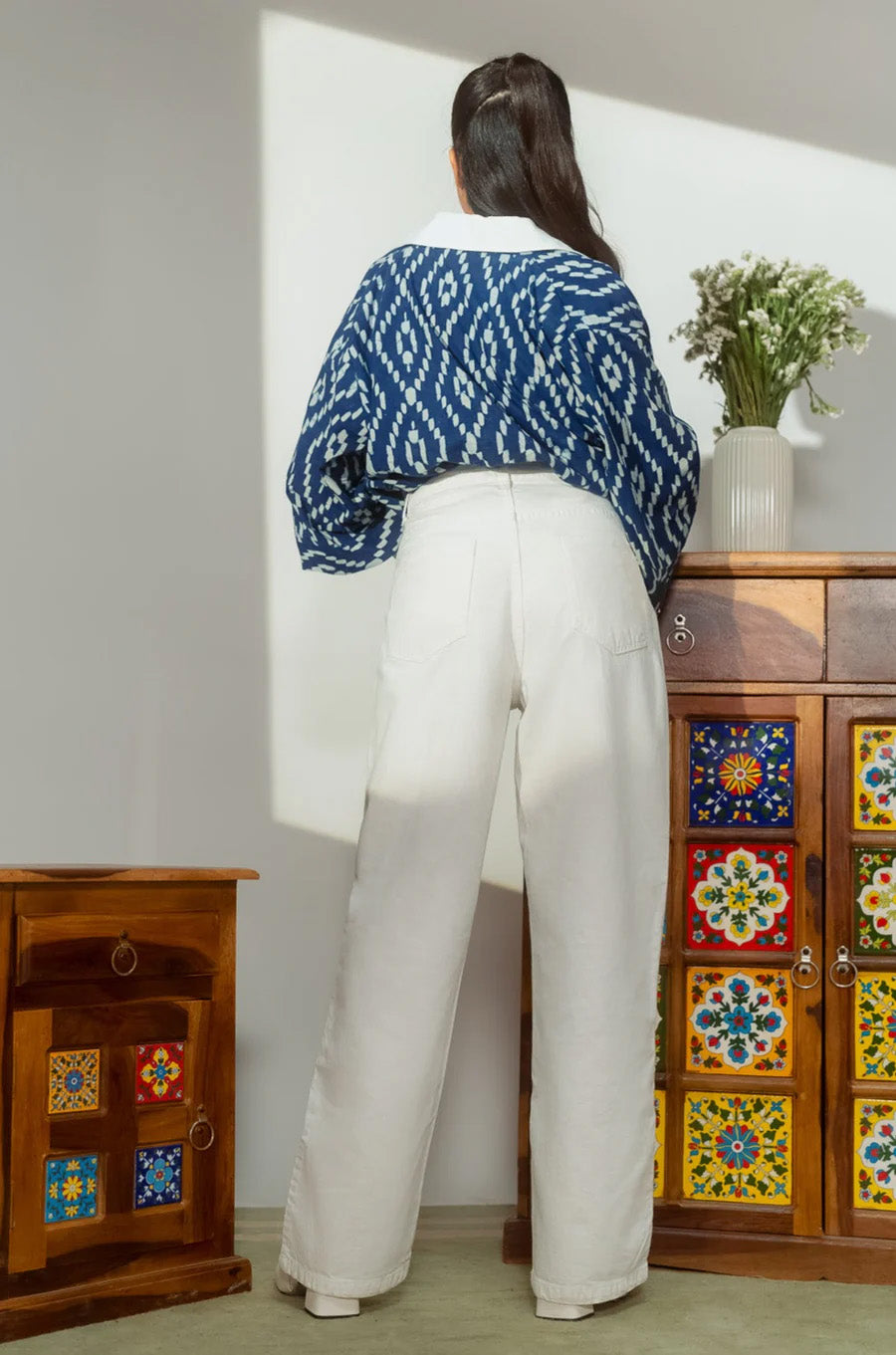 Classic White Women's Wide Jeans