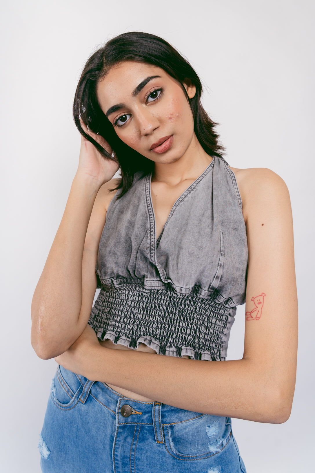 Grey Halter Top