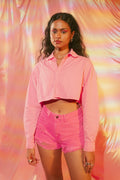 Distressed Pink Hot Shorts