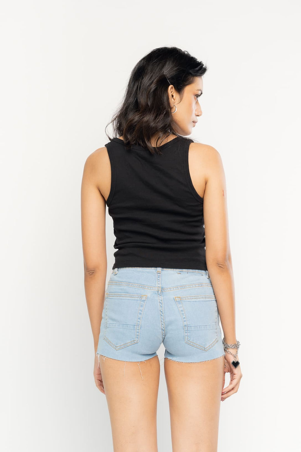 Minimal Distress Light Shorts