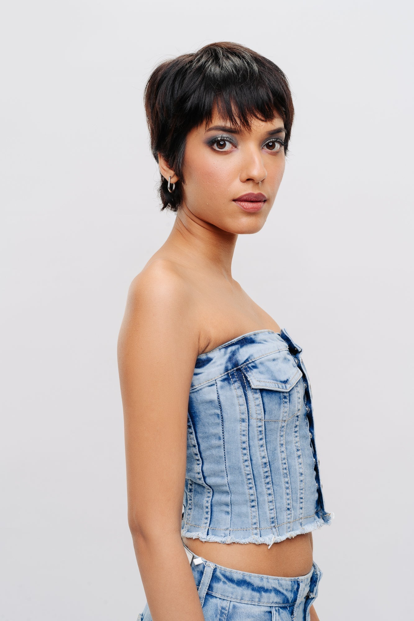 Button Up Denim Top