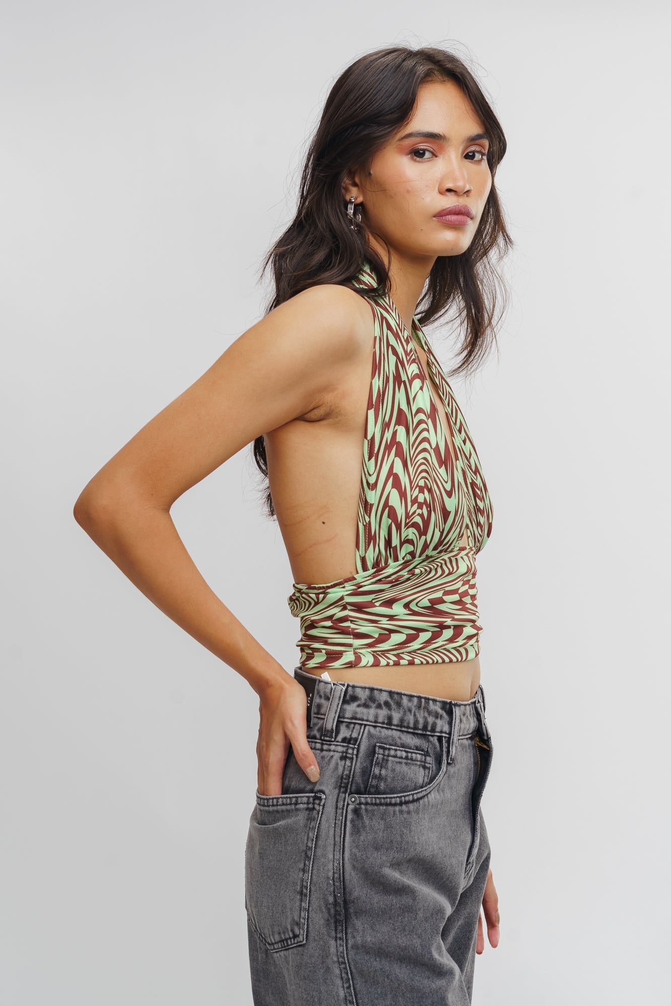 Wrap Over Printed Top