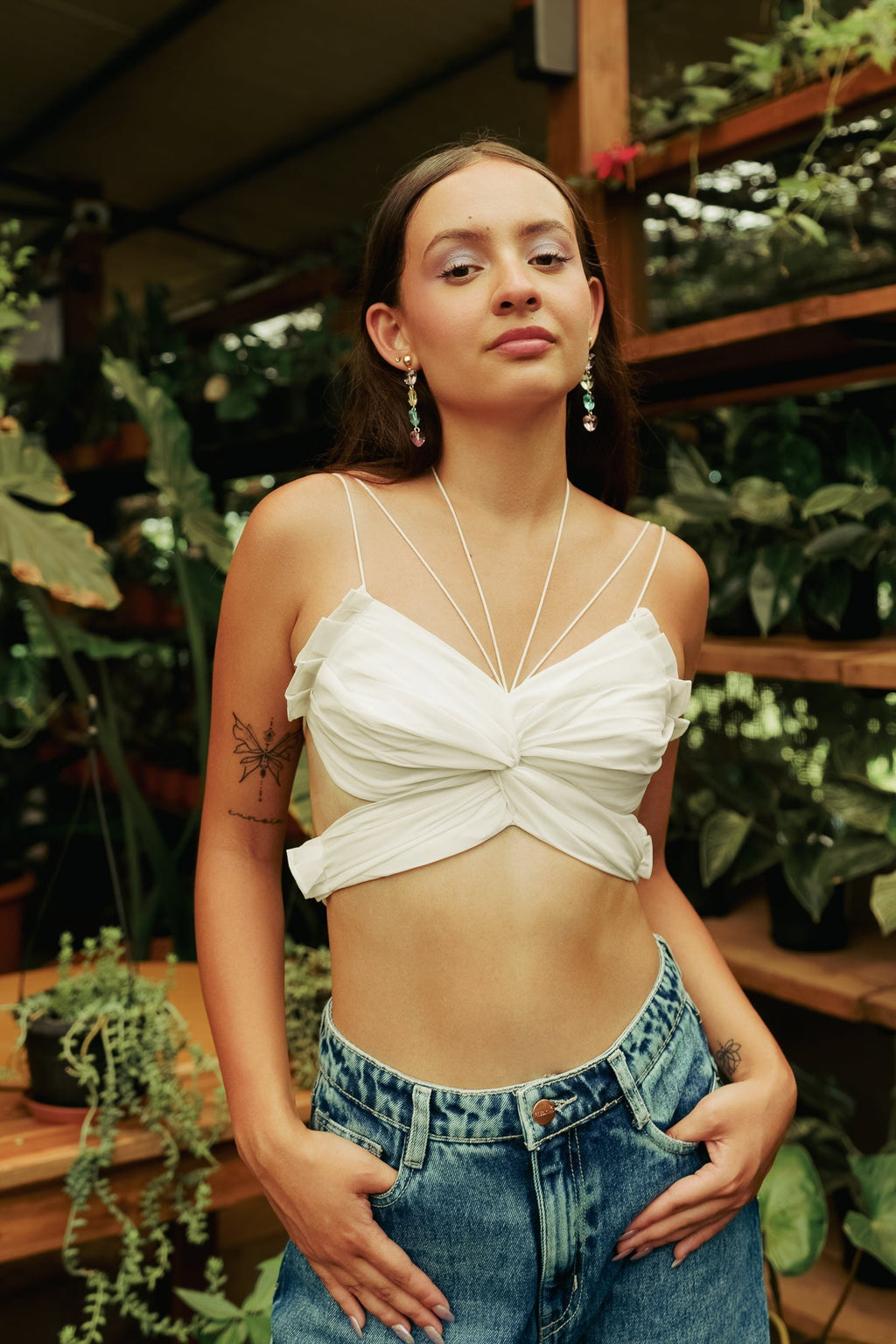 White Butterfly Georgette Top