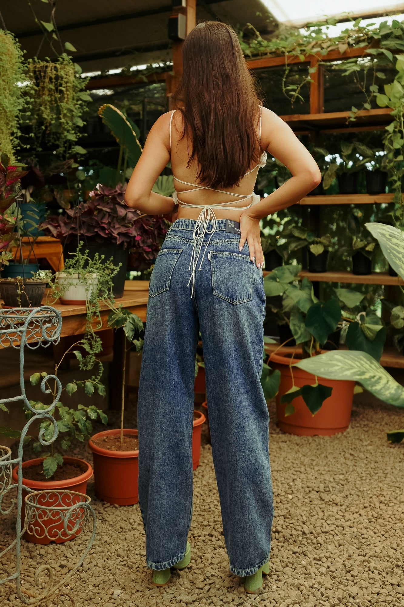 Blue Butterfly Inked Women's Straight Jeans