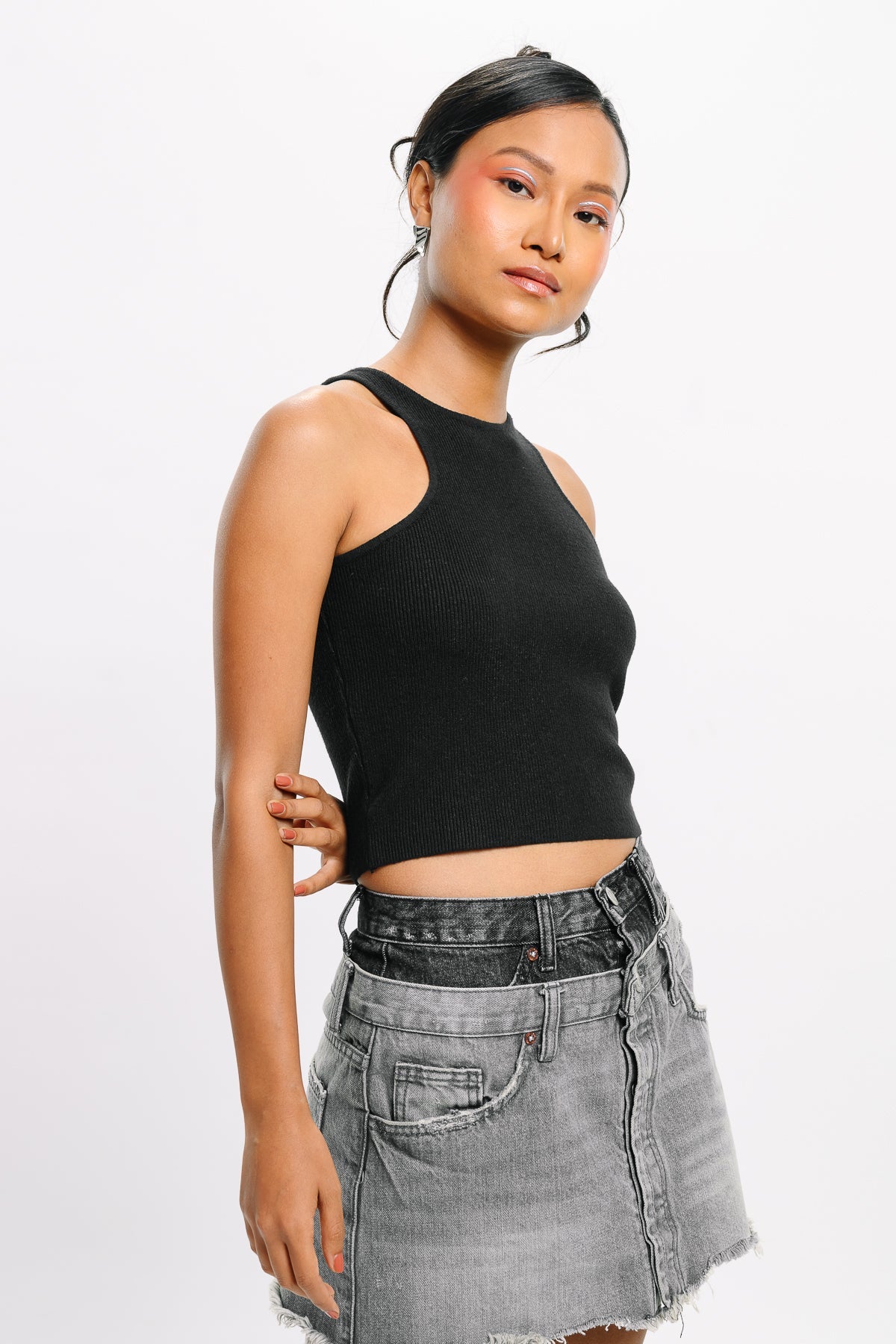 Black Crop Tank Top