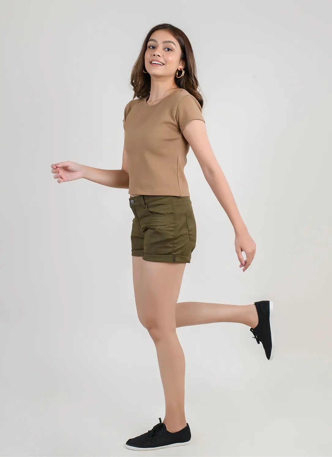 Basic Shorts In Olive