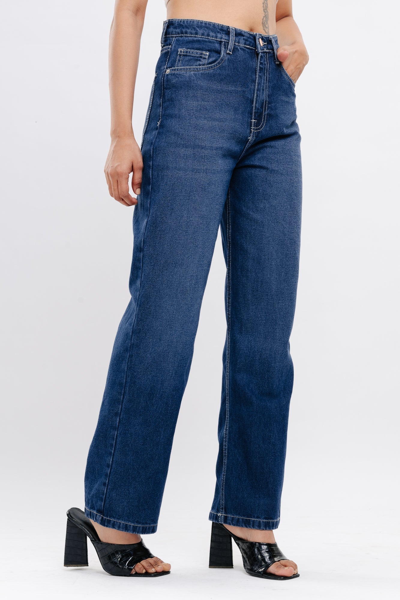 Basic Blue Women's Straight Jeans