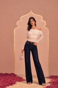 Dark Wash Wide-Leg Straight Jeans