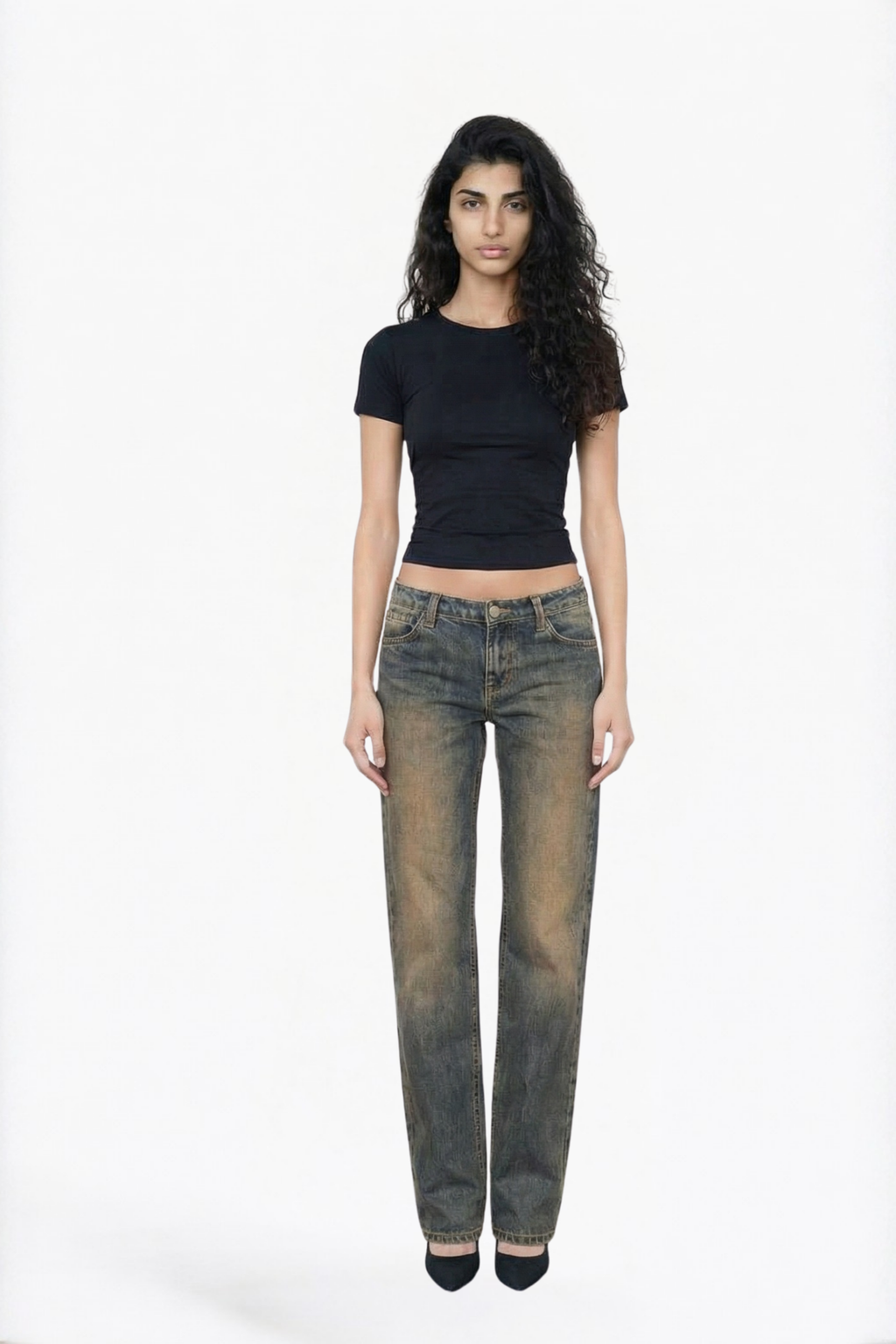 Vintage Wide-Leg Straight Jeans