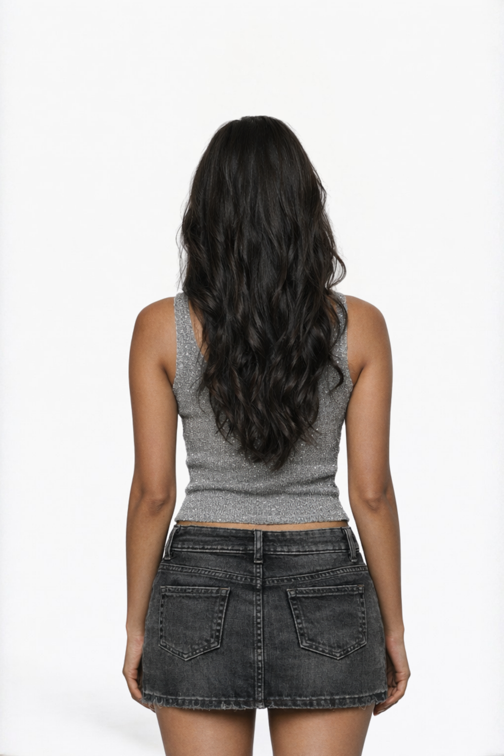 Embellished Grey Tank Top