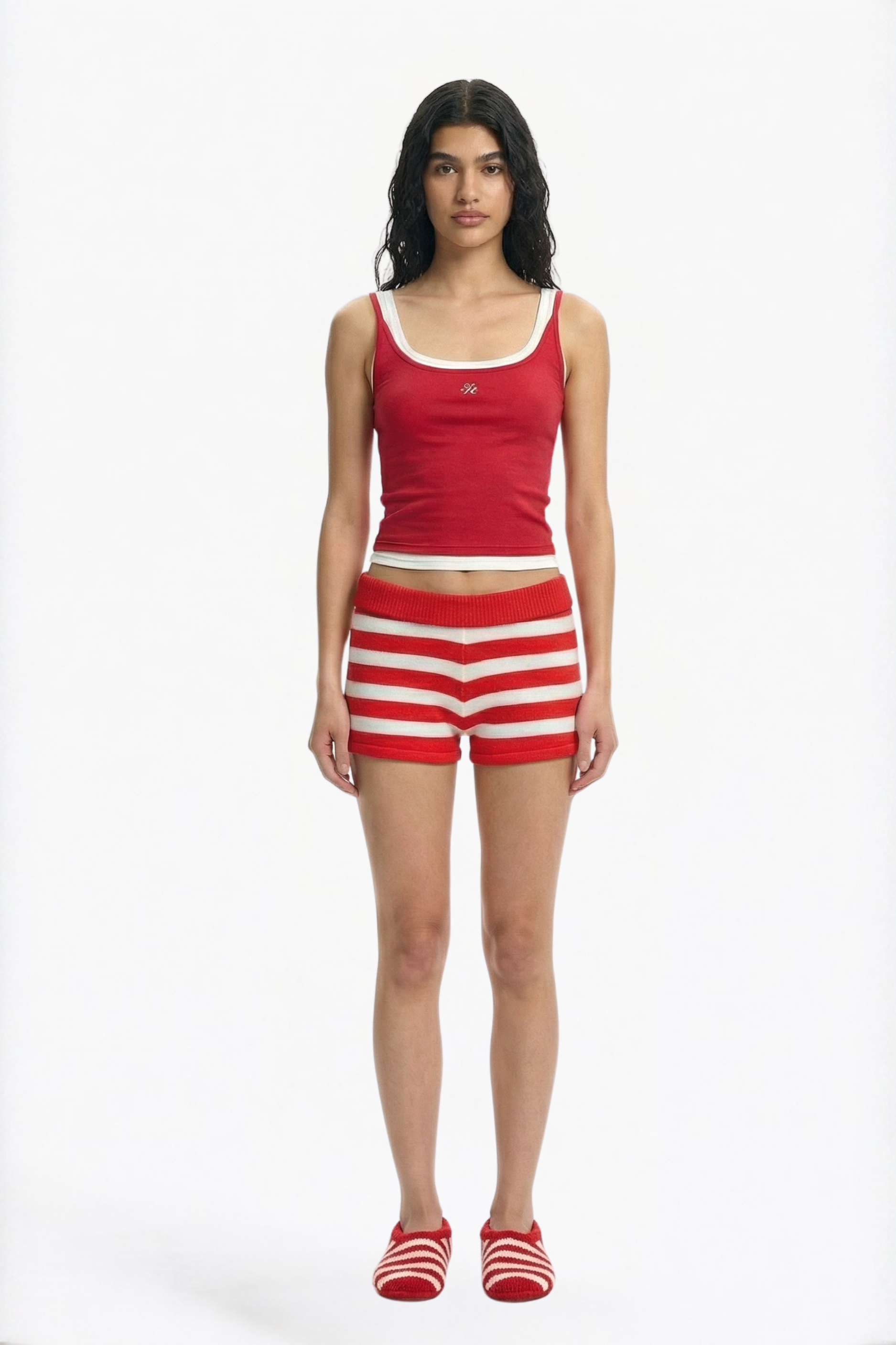 Red & White Striped Shorts