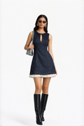 Dark Blue Sleeveless Mini Dress