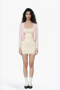 Cream Lace-Trim Slip Mini Dress