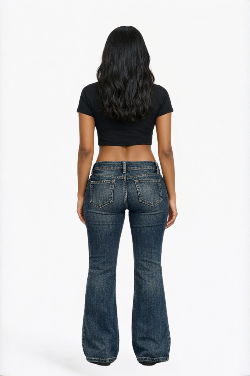 Blue Washed Flare Jeans