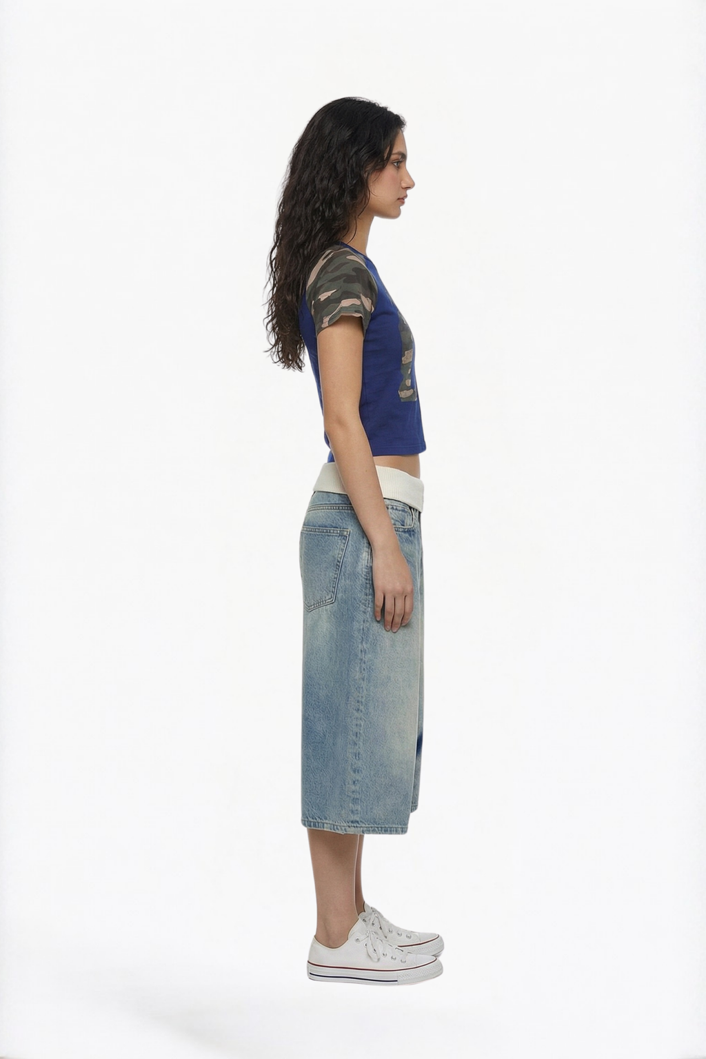 Light Wash Denim Bermuda Shorts