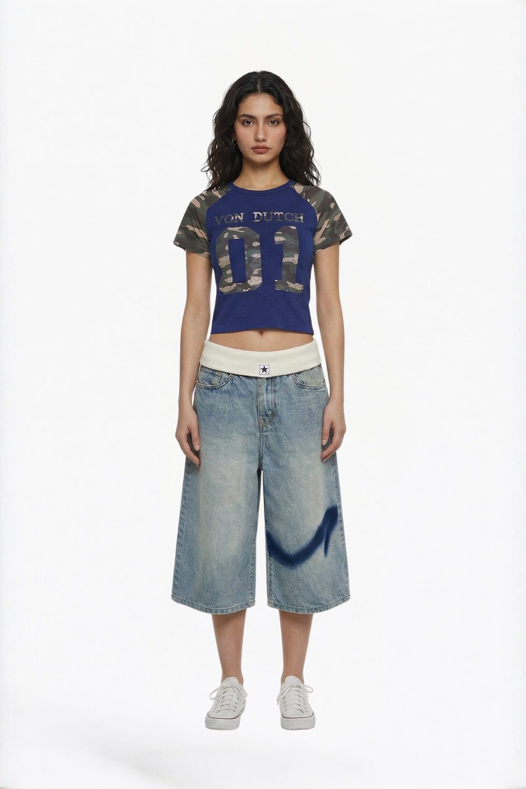 Light Wash Denim Bermuda Shorts